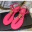 Chanel Tweed & Lambskin Thong Sandals With CC Logo Rosy 2020 Collection CE02013
