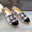 Chanel Tweed Patent Leather Flat Espadrille G29762 White/Gray 2019 Collection CE00988