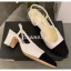 Chanel Tweed Slingbacks G31318 Off-White/Black 2020 Collection CE01717