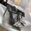 Chanel Tweed Transparent Lace-up High-Heel Mules White 2019 Collection CE02385