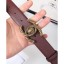 Chanel Width 3cm Braided CC Logo Buckle Leather Belt Burgundy CE03875