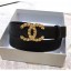 Chanel Width 3cm Calfskin Belt With Crystal CC Buckle Black 2020 Collection CE01387