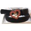 Chanel Width 3cm Chain Heart CC Logo Buckle Leather Belt Black/Red Belt CE01079