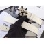 Chanel Width 3cm Crystal and Pearl Flower Buckle Leather Belt White Belt CE03268