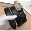 Chanel Width 3cm Grainy Calfskin Belt With Crystal CC Buckle Black/Silver 2020 Collection CE03297