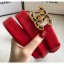 Chanel Width 3cm Leather Belt with CC Chain Buckle Red 2020 Collection CE03420