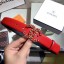 Chanel Width 3cm Smooth Leather Belt with Chain CC Buckle Red/Gold 2020 Collection Belt CE01949