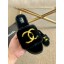 Chanel Wool Flat Sandals Black/Gold 2020 CE03697