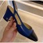 Cheap Chanel Heel 6.5cm Slingbacks G31318 Royal Blue/Black 2020 CE03513