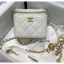 Cheap Chanel Lambskin Small Classic Box with Chain And Gold Metal Ball AP1447 White 2020 Collection CE04346