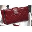 Cheap Chanel Quilting Waxy Leather Clutch with Chain Bag Dark Red 2019 CE02863
