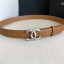 Cheap Chanel Reversible Calfskin Belt 30mm with CC Buckle Brown Collection CE03214