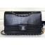 Copy Best Chanel Croco Pattern Classic Flap Medium Bag Black CE00770