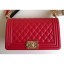 Copy Chanel Caviar Leather Boy Flap Medium Bag Red CE02685