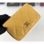 Copy Chanel Caviar Leather Classic Zipped Card Holder A69271 Yellow CE01043