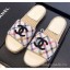 Copy Chanel CC Logo Tweed Mules Slipper Sandals Espadrilles G34067 Diamond 2019 CE00613