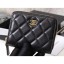 Copy Chanel Classic Small Zipped Card Holder 60086 Lambskin Black/Gold CE02458