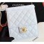 Copy Chanel Lambskin with Imitation Pearls Mini Flap Bag AS0580 White 2019 CE03119