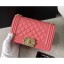 Copy Chanel Original Quality caviar small Boy Bag pink With gold Hardware CE04374