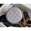 Copy Chanel Pearl on Chain Round Clutch with Chain Bag Gray 2020 CE01727