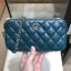 Copy Chanel Quilted Lambskin Double Clutch with Chain AP0738 Blue 2019 Collection CE02084