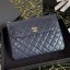 Copy Chanel Quilted Lambskin Flap Case Pouch AP1189 Navy Blue 2020 Collection CE01527