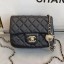 Copy Chanel Quilted Leather Flap Bag with Crystal Ball AS1786 Black 2020 Collection CE01393