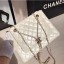 Copy Chanel Quilted Shiny Lambskin Double Clutch with Chain AP1073 White 2019 Collection CE02123