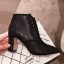 Copy Chanel Stitching Lambskin Heel Short Boots Black 2019 Collection CE01556