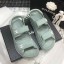 Copy Chanel Strap Flat Sandals Green 2020 Collection CE02347