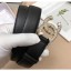Copy Chanel Width 3cm Grainy Calfskin Belt With Crystal CC Buckle Black/Gold 2020 Collection CE01606