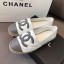Copy Designer Chanel Quilted Calfskin Flat Espadrilles G29762 White/Steel Gray 2020 Collection CE00878