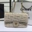 Copy Luxury Chanel Crochet Pearl Classic Medium Flap Bag White 2019 Collection CE01563