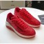 Designer Chanel CC Logo Sequins & Leather Sneakers G35936 Red 2020 Collection CE01341