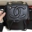 Designer Chanel Lambskin CC Logo Backpack Bag AS0325 Black 2019 CE02504