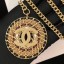 Designer Chanel Leather and Chain Round Pendant Necklace AB1443 2019 Collection CE03113