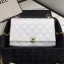 Designer Chanel Quilted Leather Pearl Trim Medium Flap Bag AS1172 White 2019 Collection CE01693