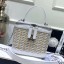 Fake 1:1 Chanel Rattan Woven Small Vanity Case AS1352 White/Beige 2020 Collection CE00714