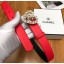 Fake Best Chanel Width 3cm Chain Heart CC Logo Buckle Leather Belt Red/White Belt CE00685