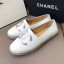 Fake Chanel Calfskin Flat Espadrilles G29762 White/Silver 2020 Collection CE04300