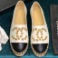 Fake Chanel Camellia CC Logo Espadrilles White CE01941