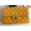 Fake Chanel Caviar Leather Small Classic Flap Bag A1116 Yellow CE01263