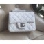 Fake Chanel Classic Flap Mini Bag A1115 in Caviar Leather White with silver Hardware CE01619