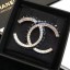 Fake Chanel Double Square Crystal CC Brooch Crystal White/Dark Blue 2019 Collection CE01860
