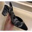 Fake Chanel Heel 6.5cm Slingbacks G31318 Lace Flower 2020 CE00955