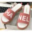 Fake Chanel Heel Logo Mules Denim Pink 2020 CE02337