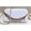 Fake Chanel Lambskin All About Chains Clutch With Chain Bag White 2019 CE02137