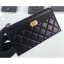 Fake Chanel Lambskin Boy Pouch Clutch Bag A84478 Black/Gold CE01568