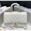 Fake Chanel Lambskin Wallet on Chain With Round Handle AP1177 White 2020 Collection CE00917