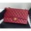 Fake Chanel original quality Medium Classic Flap Bag 1112 burgundy in caviar Leather with gold Hardware CE03676